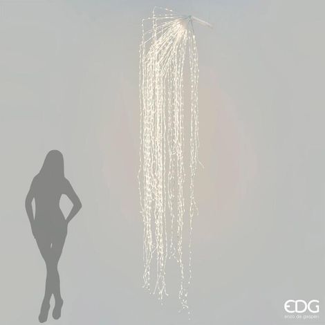 EDG Enzo De Gasperi Cascata Natalizia a Led 56 Fili 2.016 Luci L 290 Cm Cavo 10 Mt Avorio