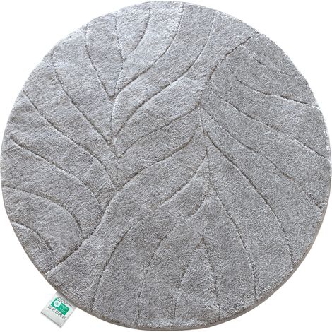 Badematte Maris Badteppich in Rund Silber 120 cm Durchmesser