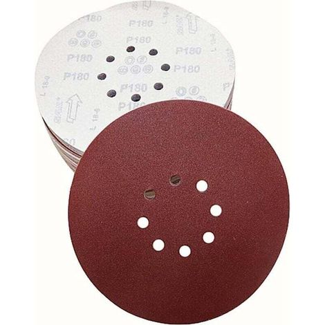 Disques ponçage 60pcs 225mm (8 trous) - Papier abrasif grains P40/P60/P100/P120/P180/P240 (10pcs/grit) - Pour construction - Durables - Professionnels du bâtiment (1/4)