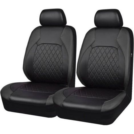 Universelle Sitzbezüge PU-Leder Vordersitze Kunstleder Sitzbezüge Seitenairbag universell für die meisten Pkw Lkw Transporter und SUVs 2-teilig (1/5)