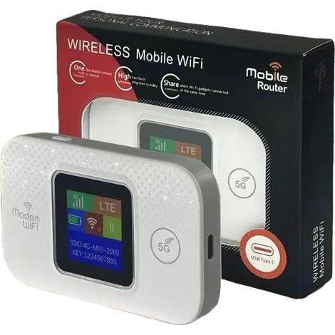 Tragbarer Pocket-WiFi-Router, Entsperrter SIM-Slot, Farb-LCD-Display, M9S Weiß (1/2)