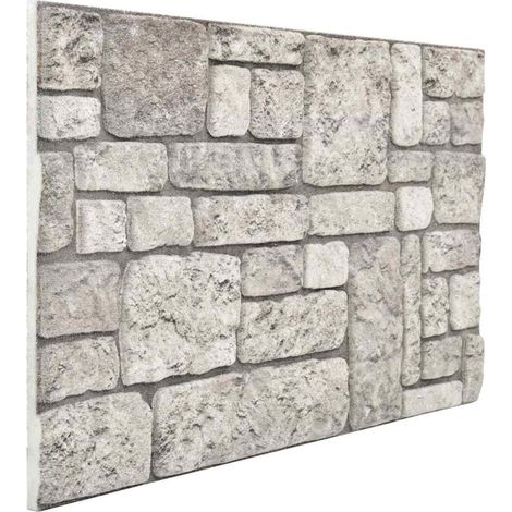 Wall Panels 10 pcs Grey 100 x 50 cm EPS Foam vidaXL