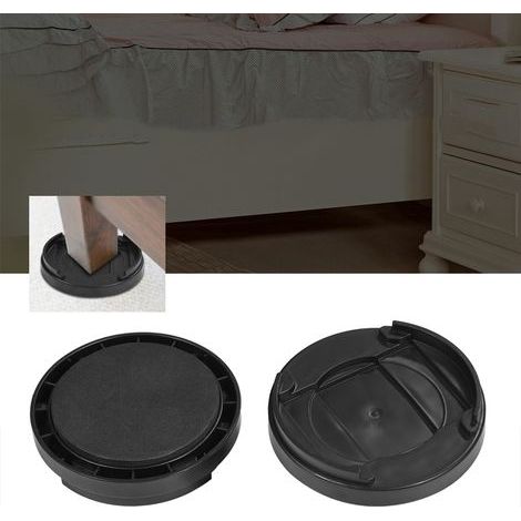 Ausla Rehausseurs de Meuble, 8 Pièces Pieds de Lit Empilables en Noir, Hauteur 1,5 cm, pour Lit, Table, Chaise et Canapé (1/5)