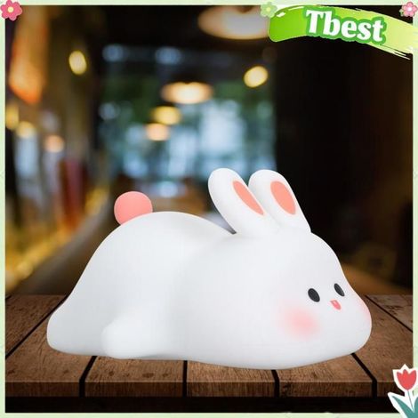 Tbest Lumière de silicone de lapin Lumière de Lapin en Silicone, Lampe de Lapin Touchée pour la Chambre, Rechargeable parfum kit (1/5)