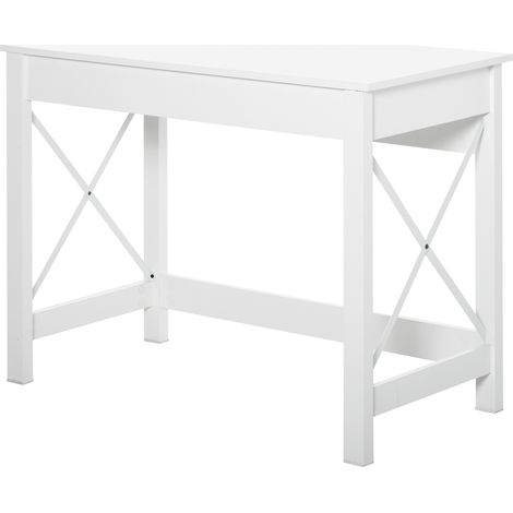 Computertisch, modernes Design, verstärktes X-förmiges Gestell, 105 x 50 x 76 cm, weiß