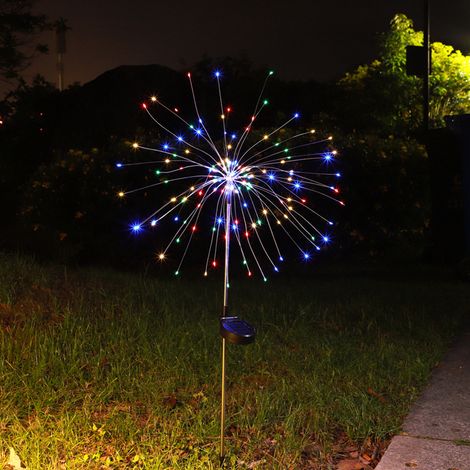 Lumières Feux d'Artifice Solaires 8 Modes 150 LED Étanche Lampe Jardin Extérieur Pour Terrasse Allée Arrière-Cour Pelouse Paysage Multicolores (1/3)