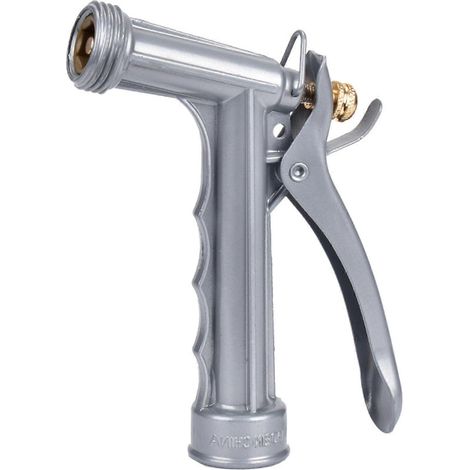 Heavy Duty Garden Hose Nozzle Zinc Alloy Water Spray Gun Adjustable Flow for Car Wash and Gardening (1/5)