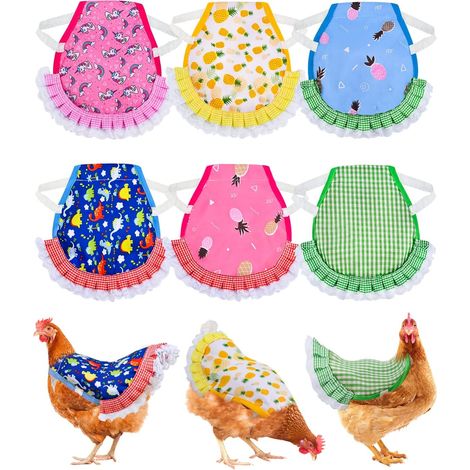Tablier de poule double couche (6 pièces) – Protège-plumes anti-picage, culotte pour volaille, vêtement de poulailler ajustable, accessoire ferme et ranch, protège-dos pour poules. (1/5)