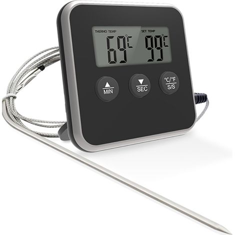 Lcd Numérique Four Viande Barbecue Thermomètre Avec Temporisateur À Distance Sonde De Cuisine Alimentaire Thermomètre À Sonde (1/5)