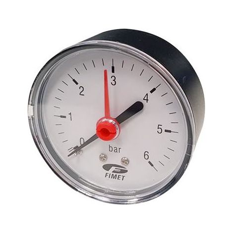 M3A-ABS 63/R+FE Manometro DN 63 ad attacco posteriore, scala 0÷6 bar - attacco G1/4B - cassa in plastica e indice rosso per impianti di riscaldamento PZFEB3206BB06 (1/2)