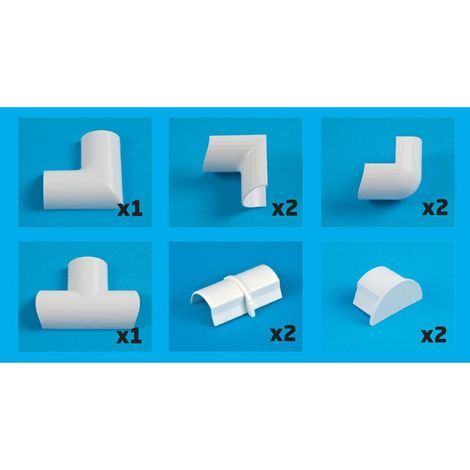 Kit di Adattatori D-Line 20x10mm Bianco per Canaline Elettriche