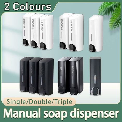 Wandseifenspender für Hotels, Seifenbox für Shampoo, Duschgel und Handdesinfektionsmittel, weiß - Einheit (1/4)
