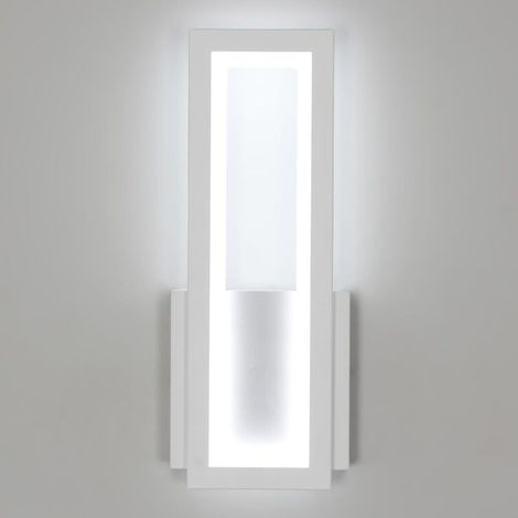 Weiße LED-Wandleuchte für den Innenbereich, 17 W, moderne schwarze Acryl-Wandleuchte, weißes Licht, Wandleuchte für Schlafzimmer, Wohnzimmer, Flur, Treppenhaus, 32 cm (1/4)
