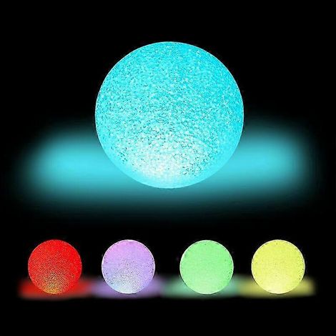 Lampe boule LED, changement de couleur, à piles, sans fil, pour intérieur, diamètre de la boule lumineuse : 15 cm, blanche (1/5)