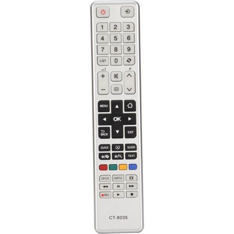 Télécommande TV - CT-8035 - Compatible Avec Toshiba CT-8040 CT-8533 CT-8543 CT-8528 - ABS Argent - 1 Pièce (1/4)