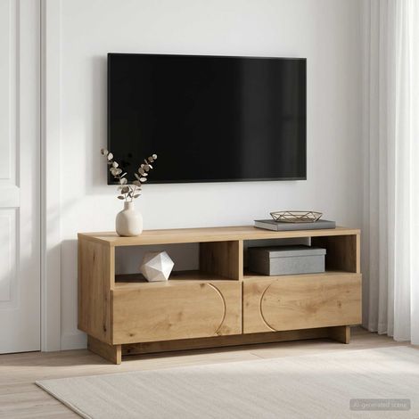 vidaXL Meuble TV 90 x 34,5 x 40 cm Chêne artisanal Bois d'ingénierie (1/5)