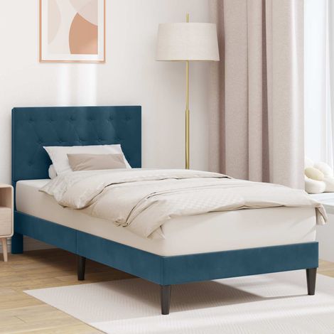 Struttura del letto con testiera Blu 100 x 200 cm Velluto vidaXL (1/5)