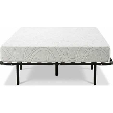 Ensemble Matelas Mémoire de forme EUPRAXIE avec Cadre à lattes - Blanc - 90x190 (1/5)