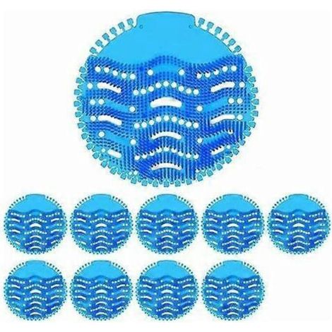 Lot de 10 filtres pour urinoir anti-éclaboussures, désodorisant parfumé, cinq parfums différents, parfum longue durée 30 jours, bleu (1/5)