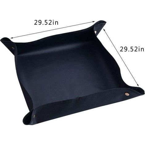 Tapis de rempotage pour plantes, bac de rempotage carré portable d'intérieur pliable bache de transplantation étanche noire