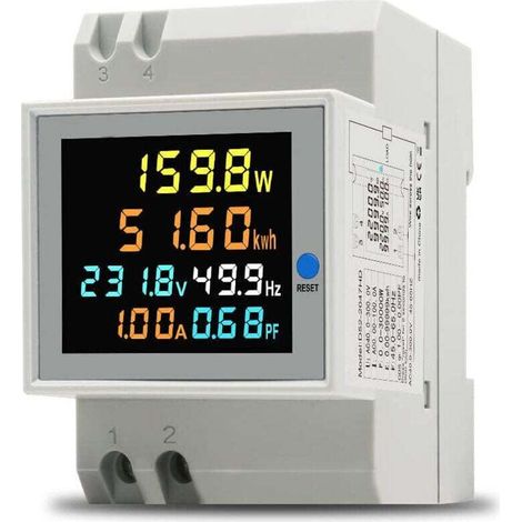 Einphasen-Energiezähler, digitaler Stromzähler AC 40-300V 100A, Einphasen-Stromzähler, DIN-Schienen-Wattmeter, Wattmeter, kWh-Zähler, Voltmeter, Amperemeter, CE-zertifiziert (integrierter AC4-Transfor