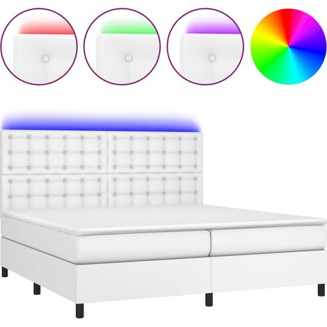 Maison Exclusive - Boxspringbett mit Matratze & LED Weiß 200x200