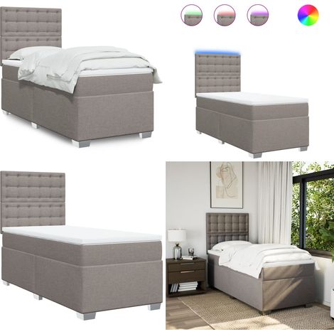 Boxspringbett mit Matratze Taupe 90x200 cm Stoff - Boxspringbett - Doppelbett - Bettenrahmen - Lattenrost - Matratze - Home & Living