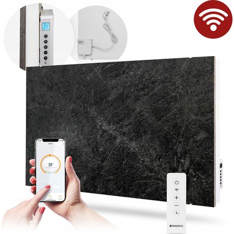 Panneau chauffant en céramique 1000W AVEC WIFI GRIS MARBRE décoratif hybride (1/5)
