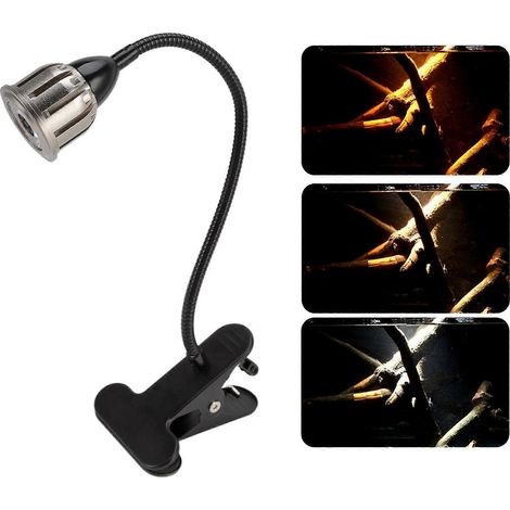 Lampe LED tricolore 7W pour aquarium, puce COB, rotation à 360 degrés, fixation par clip ( ) (1/5)