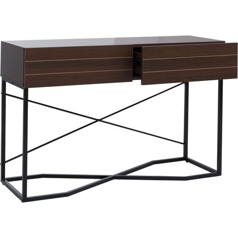 Console HWC-P47, table de téléphone, table d'appoint, table de rangement, tiroir, mélamine industrielle 81 x 120 x 40 cm