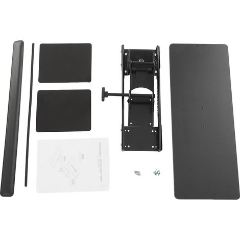 Support de clavier, plateau réglable, design ergonomique, noir (1/2)