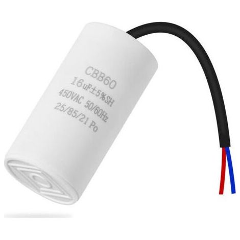 Condensateur CBB60 16uF 450V 50/60HZ condensateur de démarrage, moteur électrique démarrage compresseur pompe à eau , (1/4)
