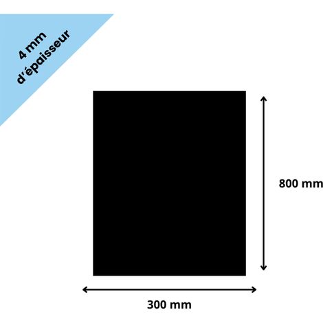 Plaque verre acrylique noir 4 mm - 30 x 80 cm (300 x 800 mm) - Verre synthétique - Plaque PMMA XT - Plexiglass