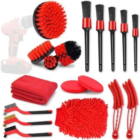 Enowelir Car Cleaning Brush Kit, 18-Piece Auto Detailing Brush Set, Interior and Exterior Car Cleaning Brush Kit (1/3)