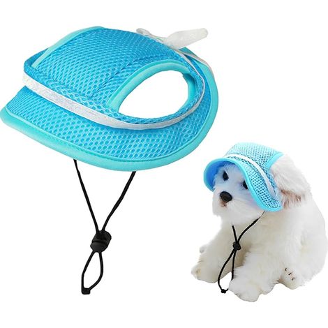 Casquette de baseball pour chien, chapeau réglable avec trous pour les oreilles, idéal pour la protection solaire pendant les sports de plein air, avec deux trous pour les oreilles et une mentonnière.