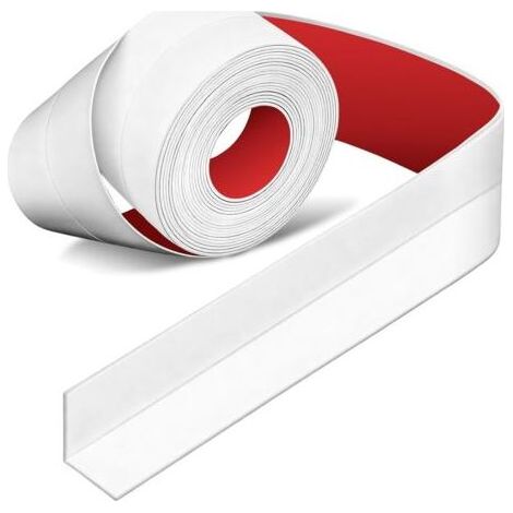 Joint Salle de Bain, Bande d'Étanchéité Autocollante - Ruban Adhésif Prêt-à-Poser en PVC Souple Anti-Moisissure - Joint Baignoire Douche/Évier (2, Blanc, 38) (1/5)
