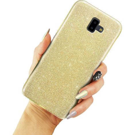Custodia glitterata per Samsung Galaxy J6+ Plus, oro (1/3)