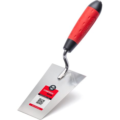 COMENSAL® Cazzuola a punta quadra 140mm - Cazzuola in Acciaio Inox Inossidabile - Cazzuola da muratore - Cazzuola con manico in gomma – Spatola in Acciaio Inox - Spatola per Stucco - Made in EU (1/5)