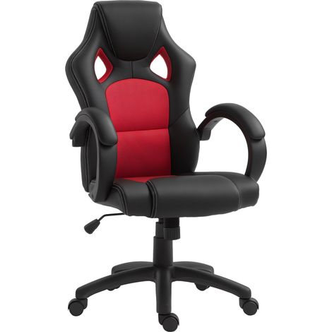 Vinsetto Racing Gaming Chair Swivel Home Office Gamer Chair with Wheels Red (1/5)