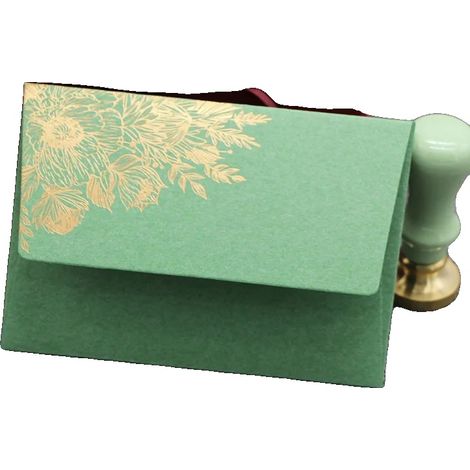 Sobre, papel grueso, diseño elegante, verde trompeta claro (1/2)