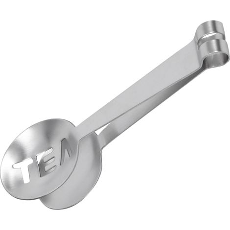 12 cm leichte Edelstahl-Teebeutelzange mit Ausdrücker und Siebgriff – Küchenhelfer für Zuhause und Bastelarbeiten (1/5)