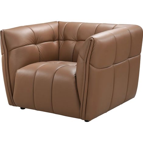 Fauteuil en cuir camel DUGORI (1/4)