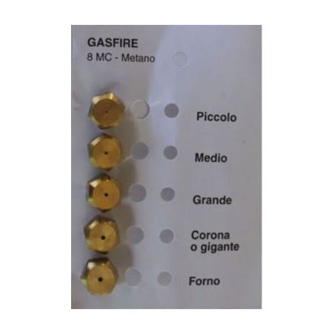 INIETTORI UGELLI KIT RICAMBIO CUCINA PIANO COTTURA METANO 8MC GAS FIRE (00811)