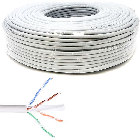 Cavo Rete Ethernet 305m CAT6 4P 23AWG Internet ADSL RJ45 Doppino Intrecciato