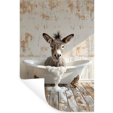 ADESIVO DA PARETE Asino - Animali - Vasca da bagno - Schiuma 40x60 cm (1/5)