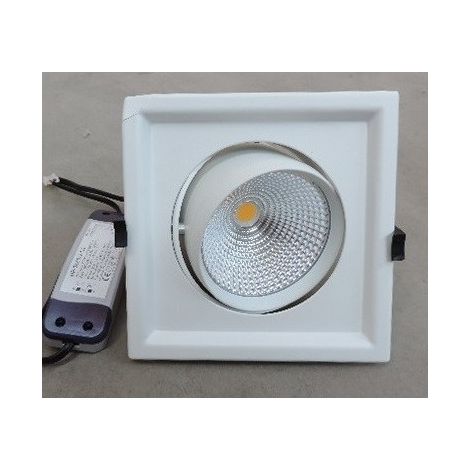 Plafonnier encastré LED 30W carré blanc 175x175mm orientable 3000K 2150lm avec driver 230V 60° IP20 AIRIS DL30W69N2