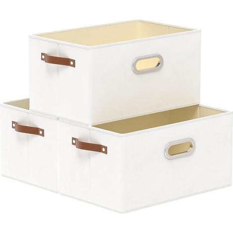 Caisses de Rangement,Pliables Panier,Blanc,38x25x21cm (1/5)