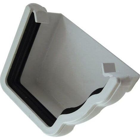 FloPlast Niagara Right Hand Stopend - White Gutter Cap (1/2)