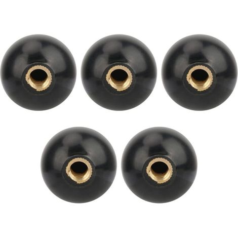 SJLERST Vikye Bouton de boule filetée, 5pcs M10x35 boule de manette ronde en noir en bakélite avec bouton de levier pour opération de la machine, poignées de rechange (1/4)