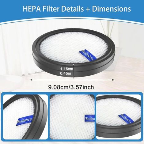 Filtre Pour Aspirateur - Microfiltre Lavable - Compatible Avec PrettyCare W200 W300 W400 P1 P2 - Lot De 2 (1/5)